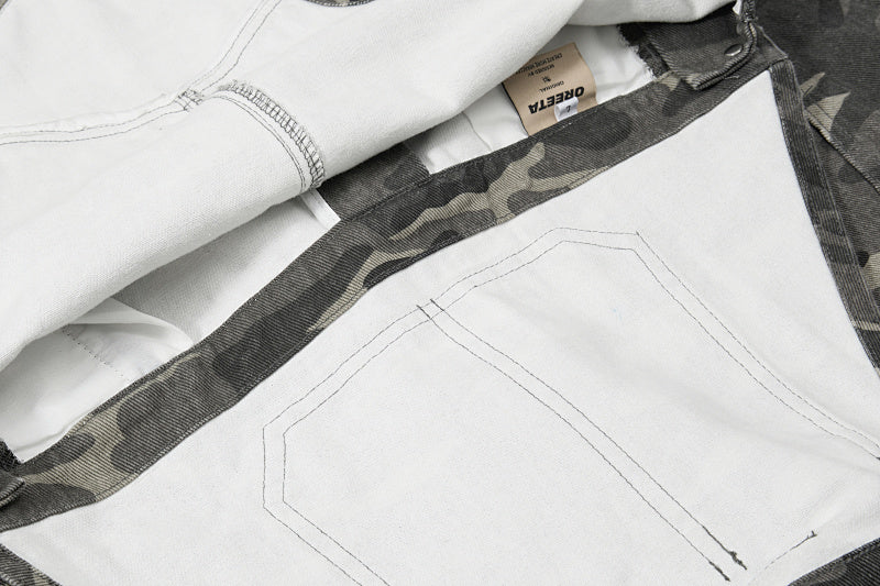 Yiaknis Camouflage Wide-Leg Overalls with Cargo Pockets
