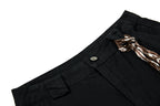 Yiaknis Wide-Leg Cargo Trousers, Snap Pockets, Dark Green and Black – photo 28