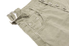 Yiaknis Wide-Leg Cropped Denim Trousers, Button Fly, Blue and Khaki – photo 28