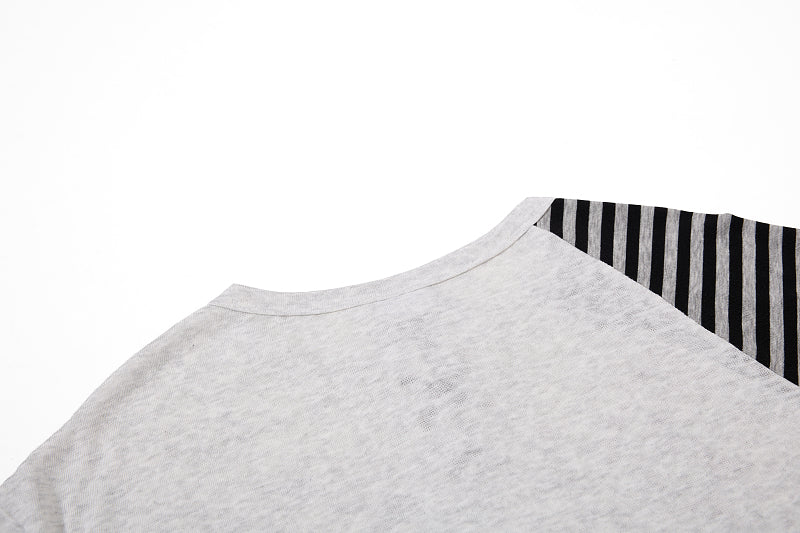 Yiaknis Graphic Raglan T-Shirt, Lace-Up Neck, Grey and White – photo 28