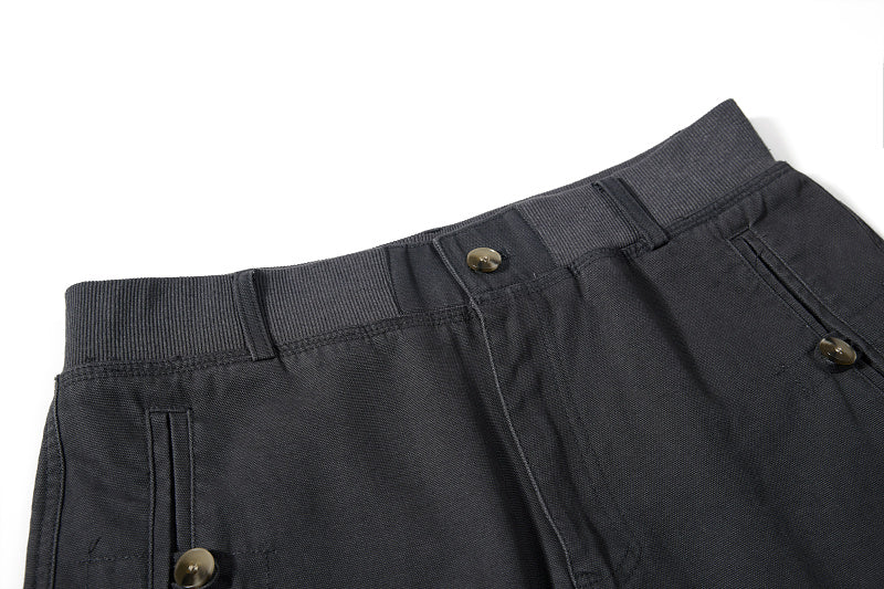 Yiaknis Khaki and Dark Grey Wide-Leg Cargo Trousers with Elastic Back Waist – photo 28