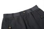 Yiaknis Khaki and Dark Grey Wide-Leg Cargo Trousers with Elastic Back Waist – photo 28