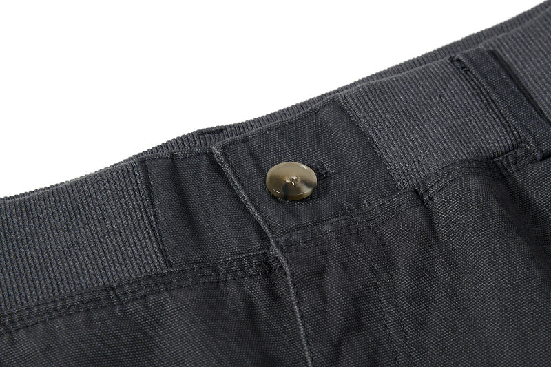 Yiaknis Khaki and Dark Grey Wide-Leg Cargo Trousers with Elastic Back Waist – photo 29