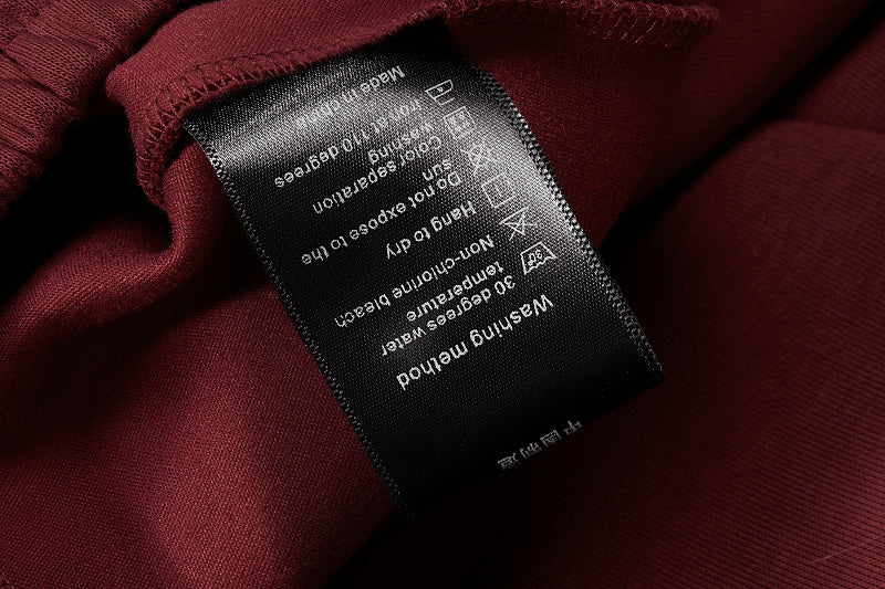 Yiaknis Wide-Leg Sweatpants, Letter Print, Burgundy and Black
