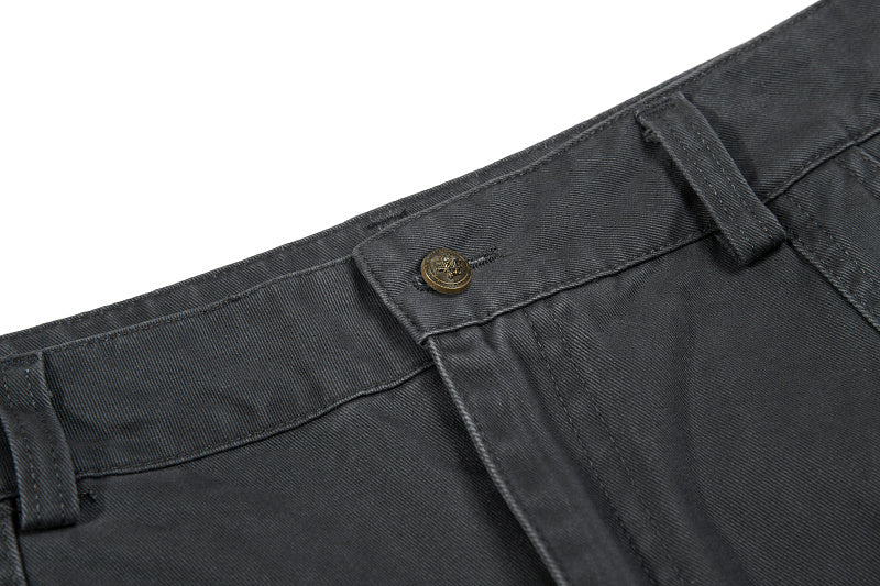 Yiaknis Khaki and Dark Grey Wide-Leg Cargo Trousers with Back Flap Pockets – photo 29