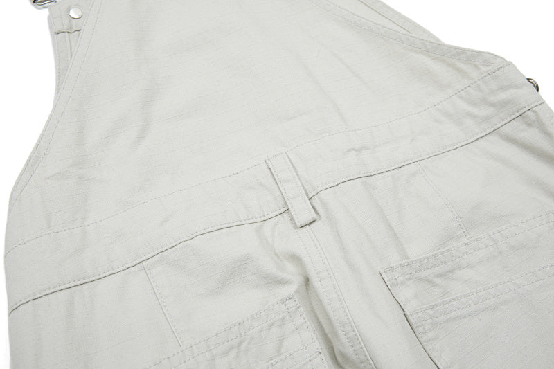 Yiaknis Wide-Leg Overalls with Snap Buttons - Black, Off White