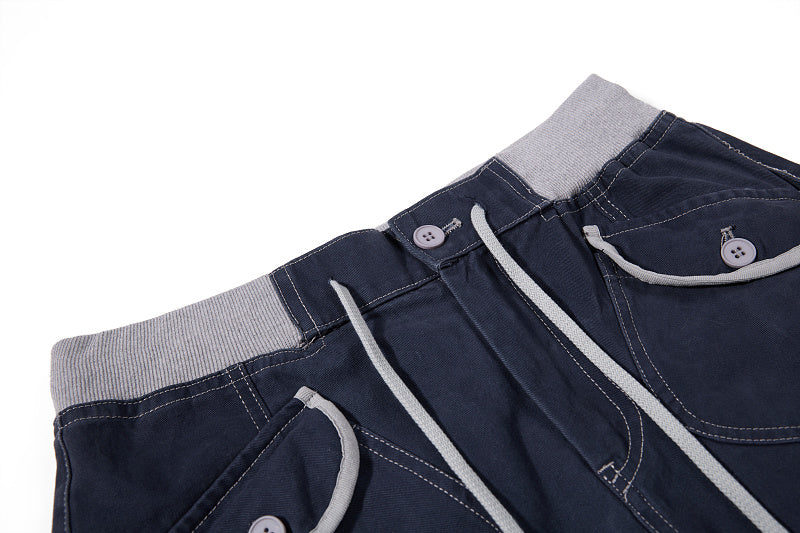 Yiaknis Flared Trousers, Drawstring Waist, Beige and Navy – photo 30