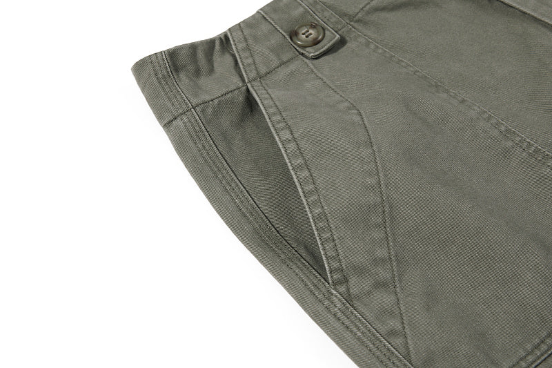 Yiaknis Wide-Leg Cargo Trousers with Button Front, Navy and Grey Green – photo 30