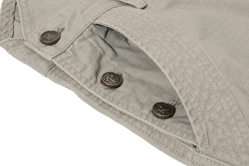 Yiaknis Wide-Leg Overalls with Zip Pockets - Grey Green, Light Beige