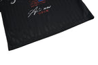 Yiaknis Men's Black and White V-Neck Polo Shirt, Script and Flag Print – photo 30