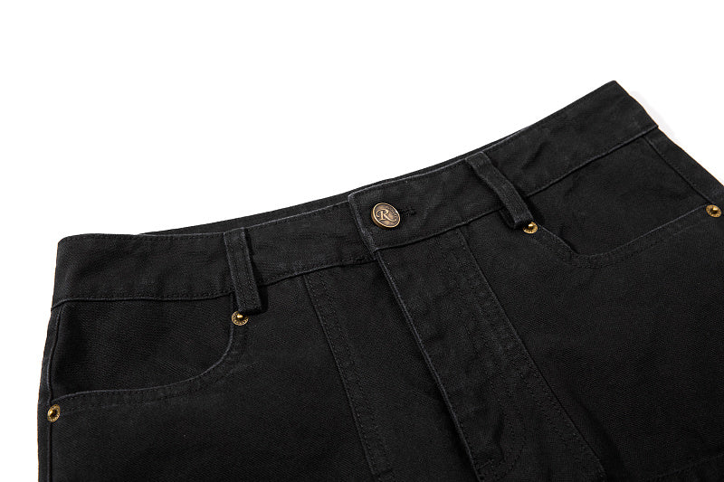 Yiaknis Wide-Leg Trousers with Button Fly and Flap Pockets, Khaki and Black – photo 30