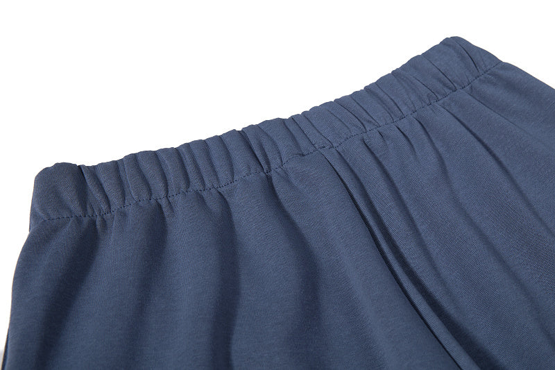 Yiaknis Wide-Leg Sweatpants with Large 13 Print, Light Grey and Blue