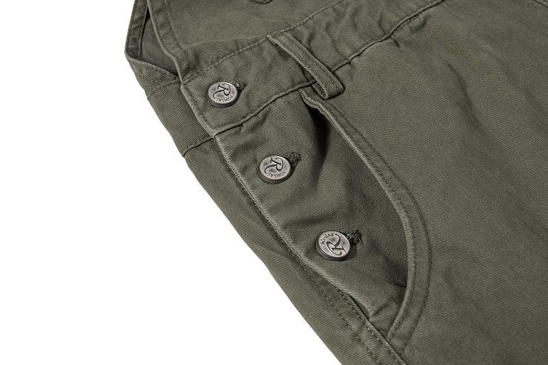 Yiaknis Cargo Overalls, Side Pockets, Khaki and Army Green