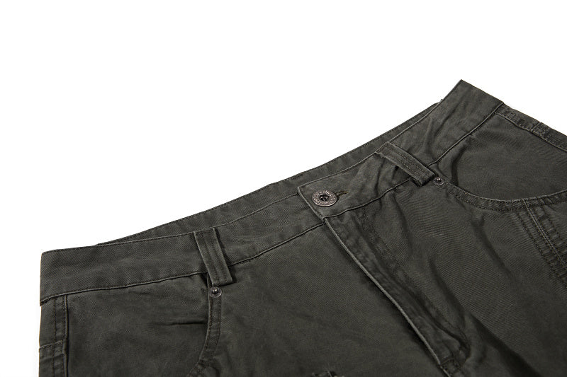 Yiaknis Wide-Leg Cargo Trousers, D-Ring Pockets, Black and Dark Green – photo 30