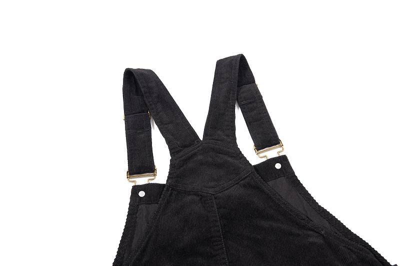 Yiaknis Corduroy Overalls with Adjustable Straps - Army Green, Black