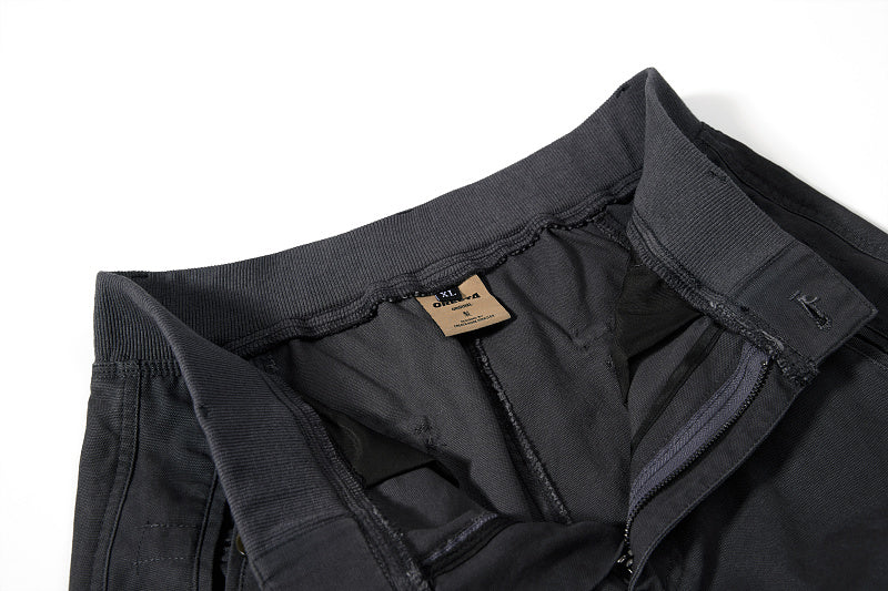 Yiaknis Khaki and Dark Grey Wide-Leg Cargo Trousers with Elastic Back Waist – photo 31