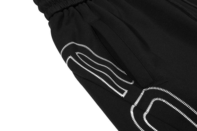 Yiaknis Wide-Leg Sweatpants, Letter Print, Burgundy and Black