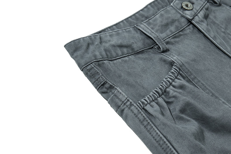 Yiaknis Wide-Leg Cropped Cargo Trousers, Mesh Panel, Blue and Grey – photo 31