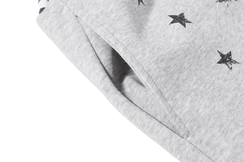 Yiaknis Wide-Leg Sweatpants, Star Print, Black and Light Grey