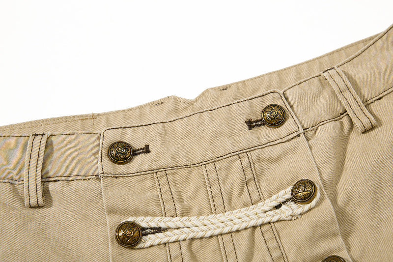 Yiaknis Wide-Leg Trousers with Rope Front Lacing, Black and Beige – photo 31