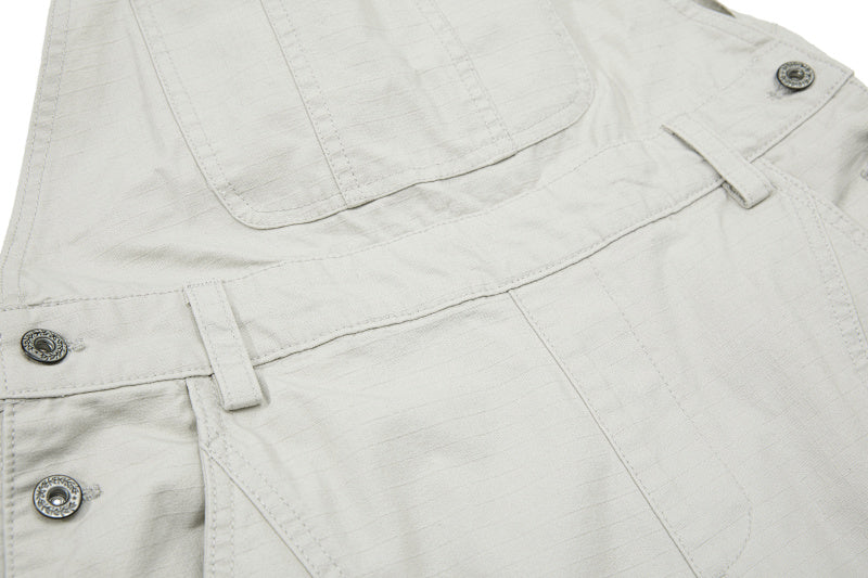 Yiaknis Wide-Leg Overalls with Snap Buttons - Black, Off White