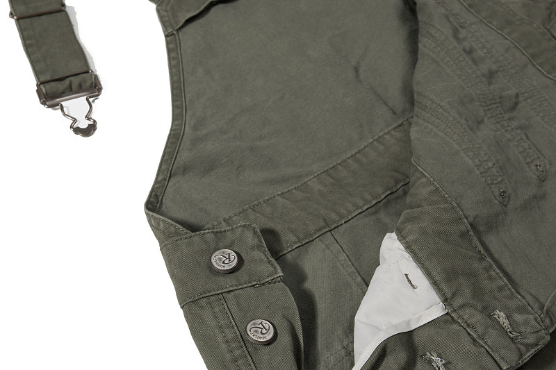 Yiaknis Cargo Overalls, Side Pockets, Khaki and Army Green
