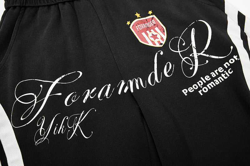 Yiaknis Zip-Up Hoodie and Sweatpants Set, Script Print, Blue and Black – photo 31