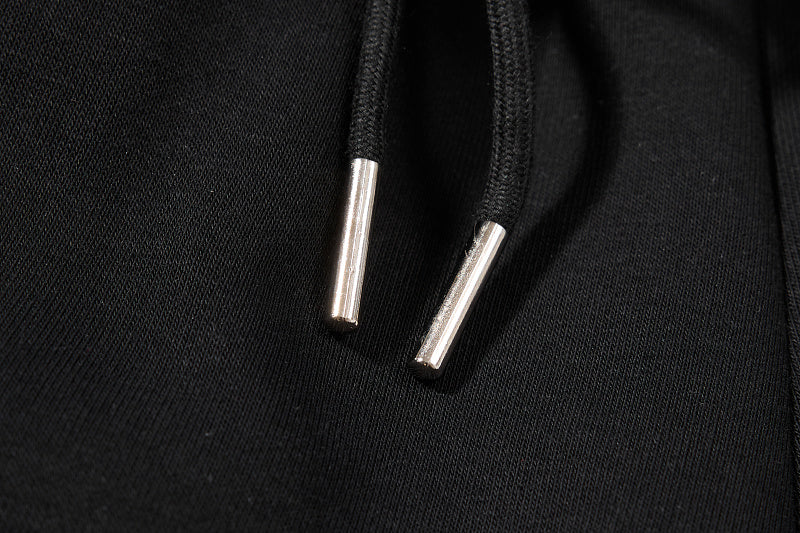 Yiaknis Wide-Leg Sweatpants, Studded Side Lines, Light Grey and Black