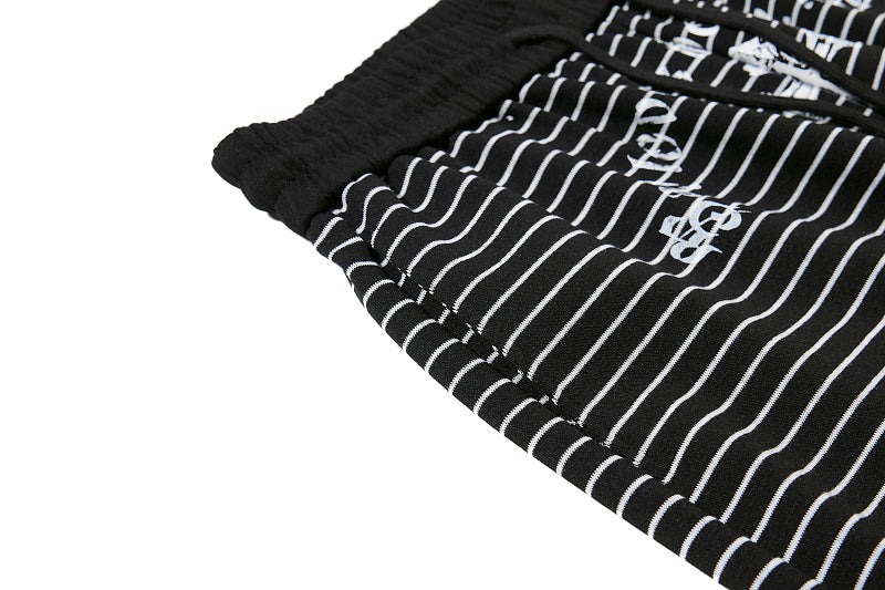 Yiaknis Striped Wide-Leg Trousers, Letter Print, Black and White Stripes – photo 32
