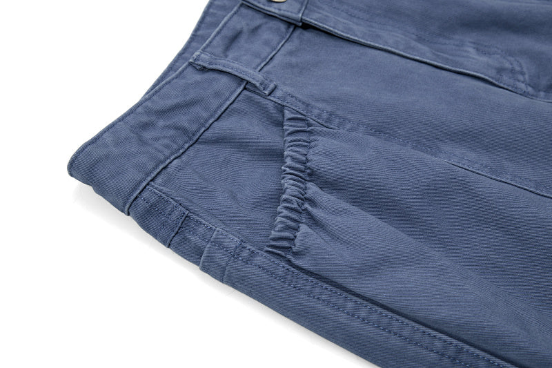 Yiaknis Wide-Leg Cargo Trousers with Mesh Pocket, Dark Grey and Blue – photo 33