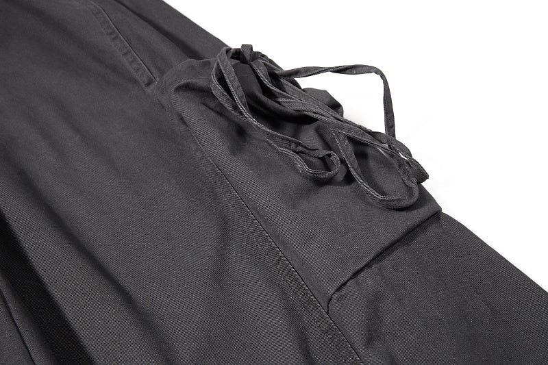 Yiaknis Baggy Wide-Leg Trousers, Drawstring Waist, Khaki and Dark Grey – photo 33