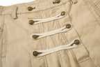Yiaknis Wide-Leg Trousers with Rope Front Lacing, Black and Beige – photo 33