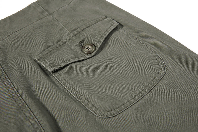 Yiaknis Wide-Leg Cargo Trousers with Button Front, Navy and Grey Green – photo 34