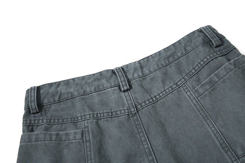 Yiaknis Wide-Leg Cropped Cargo Trousers, Mesh Panel, Blue and Grey – photo 34