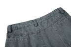 Yiaknis Wide-Leg Cropped Cargo Trousers, Mesh Panel, Blue and Grey – photo 34