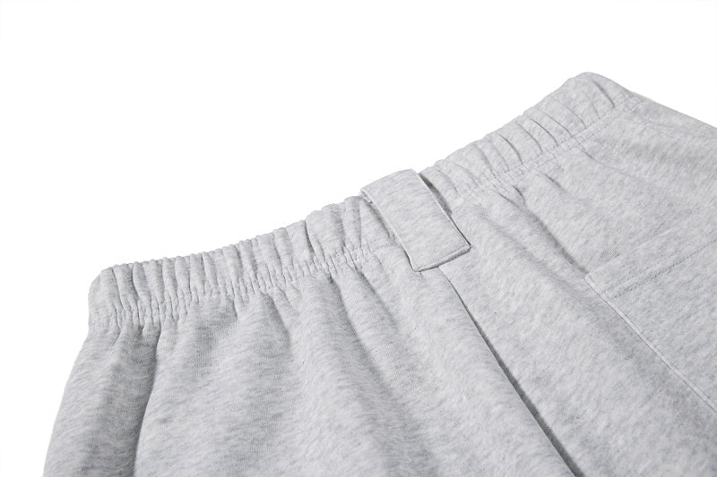Yiaknis Wide-Leg Sweatpants, Colourful Buttons, Black and Light Grey