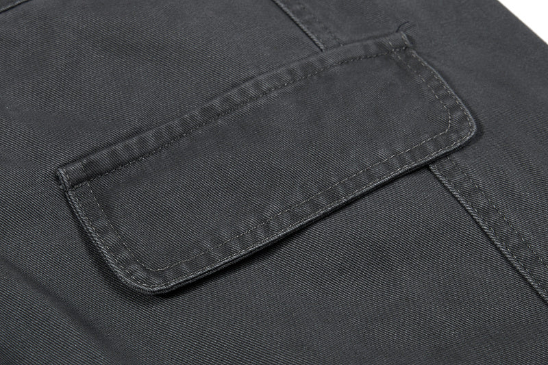 Yiaknis Khaki and Dark Grey Wide-Leg Cargo Trousers with Back Flap Pockets – photo 34