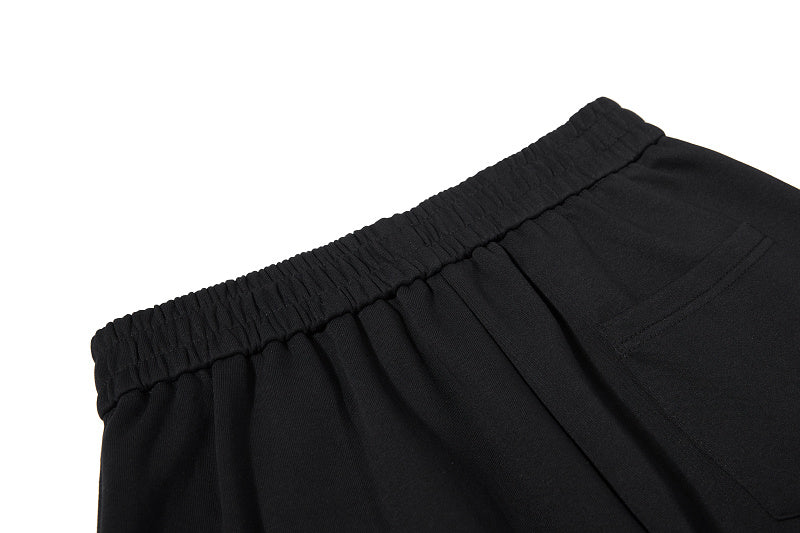 Yiaknis Wide-Leg Sweatpants, Red Side Stripes, Light Grey and Black