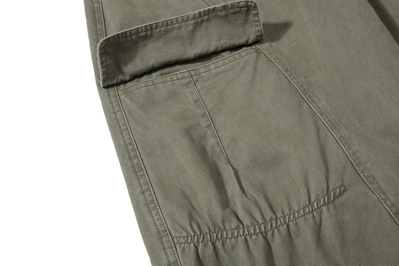 Yiaknis Curved-Leg Overalls with Button Sides - Beige, Army Green