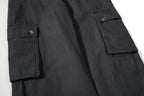 Yiaknis Khaki and Dark Grey Wide-Leg Cargo Trousers with Elastic Back Waist – photo 34