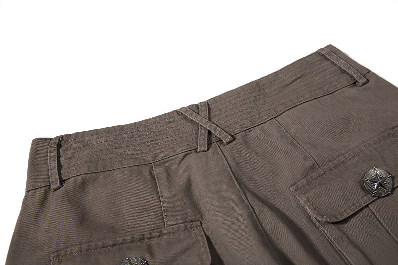 Yiaknis Grey and Brown Wide-Leg Cargo Trousers – photo 35