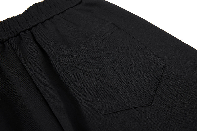 Yiaknis Wide-Leg Sweatpants, Red Side Stripes, Light Grey and Black