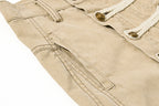 Yiaknis Wide-Leg Trousers with Rope Front Lacing, Black and Beige – photo 35