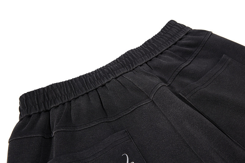 Yiaknis Wide-Leg Sweatpants, Letter Print, Light Purple and Black