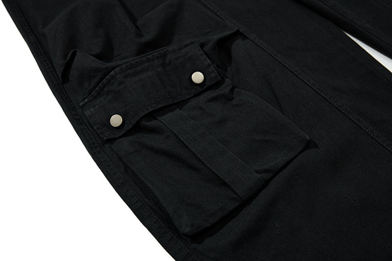 Yiaknis Wide-Leg Cargo Trousers, Snap Pockets, Dark Green and Black – photo 35