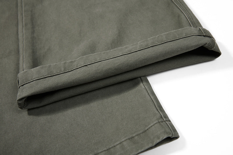 Yiaknis Wide-Leg Cargo Trousers with Button Front, Navy and Grey Green – photo 36