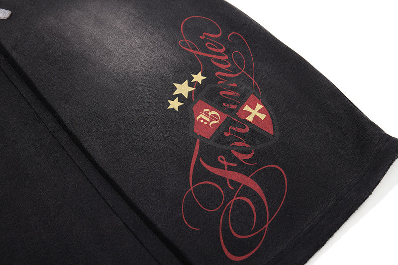 Yiaknis Wide-Leg Sweatpants, Letter Print, Light Purple and Black