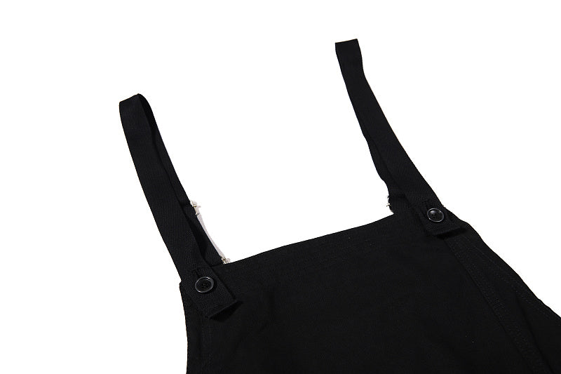 Yiaknis Wide-Leg Overalls, Floral Bib Trim, Army Green and Black