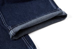 Yiaknis Wide-Leg Denim Overalls, Bib and Cargo Pockets, Dark Blue and Black – photo 36