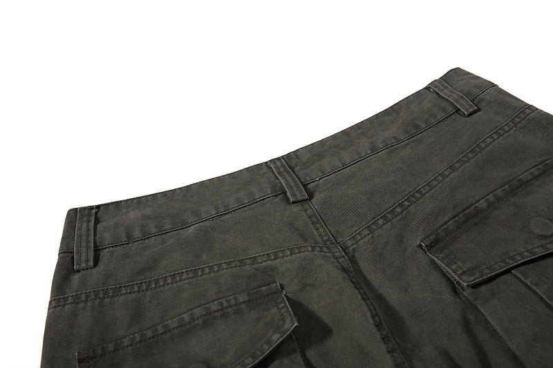 Yiaknis Wide-Leg Cargo Trousers, D-Ring Pockets, Black and Dark Green – photo 36